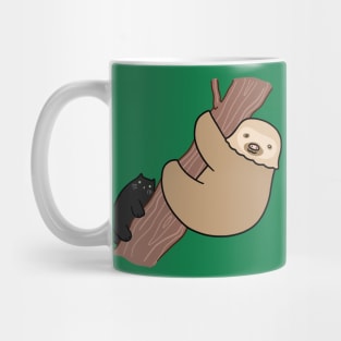 Black Cat and Two Toed Sloth Mug